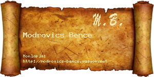 Modrovics Bence névjegykártya